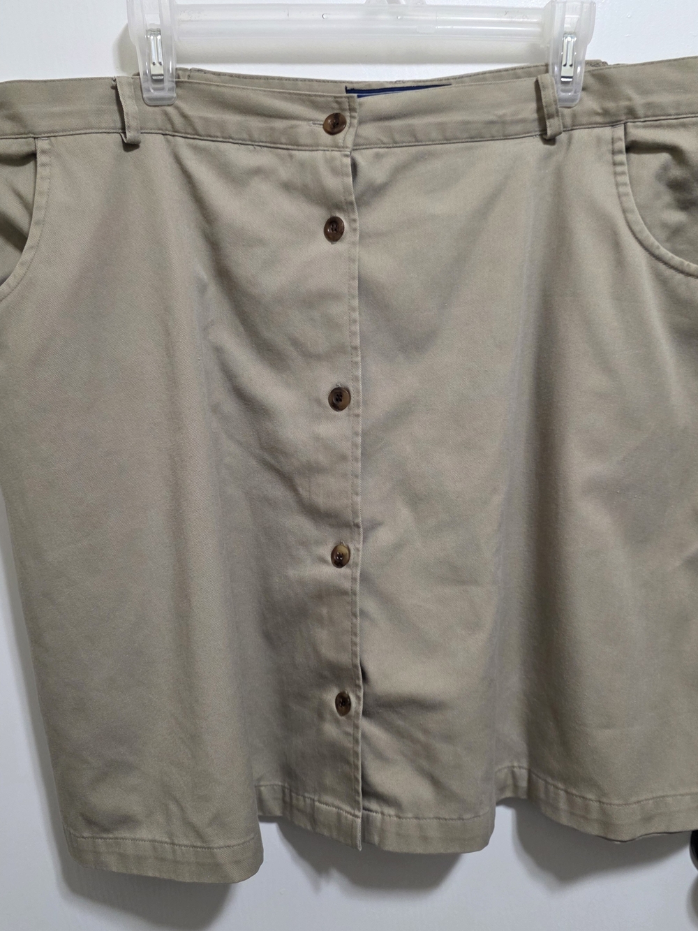 Karen Scott Tan Button-Front A-Line Skort